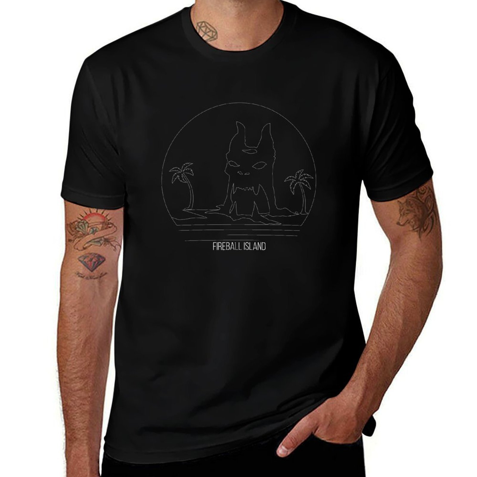 Board Game Inspiration - Fireball Island Minimalist Line Art -