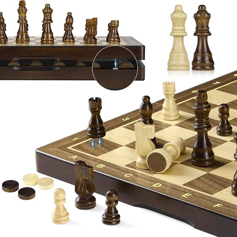 New Magnetic wooden board 38cm - Magnetic Travel Chess review and price