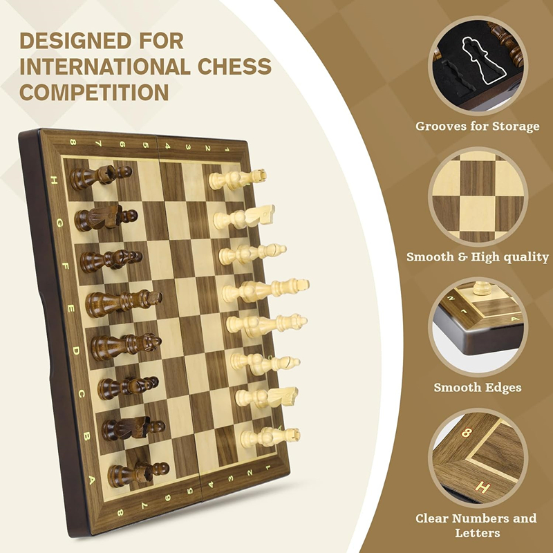 New Magnetic wooden board 38cm - Magnetic Travel Chess review and price
