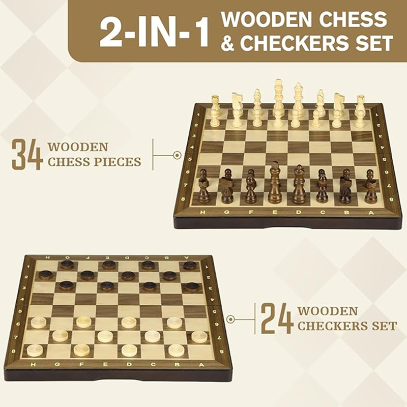 New Magnetic wooden board 38cm - Magnetic Travel Chess review and price