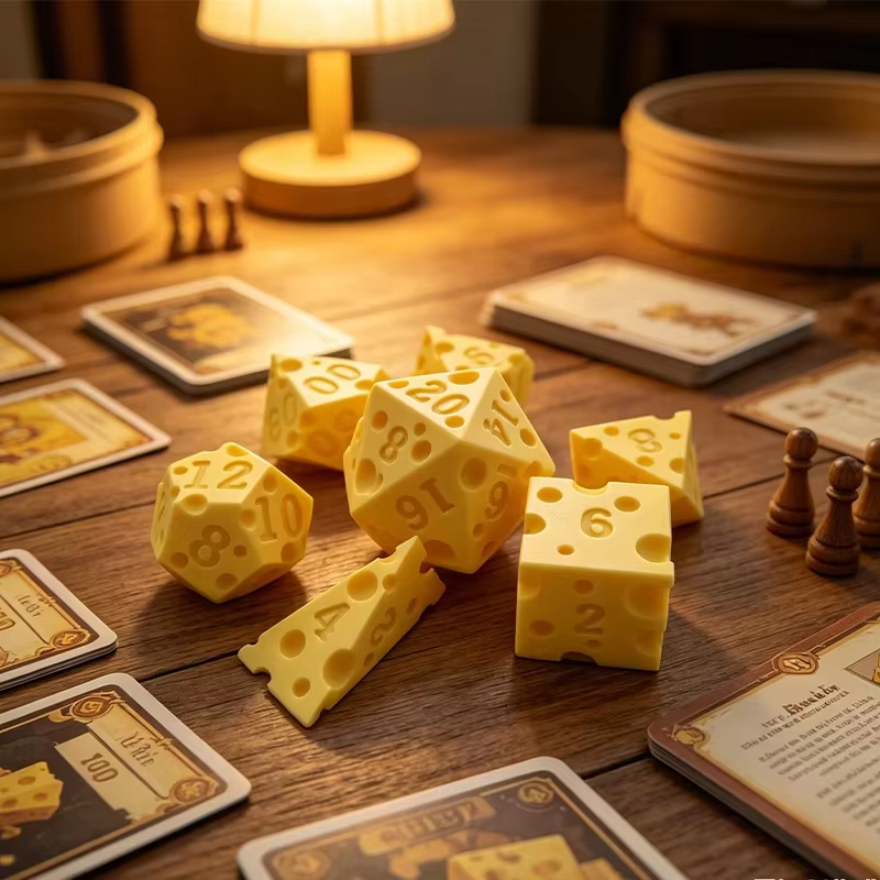 Irregular Cheese Dice Box Orna - Board Game Print review and price