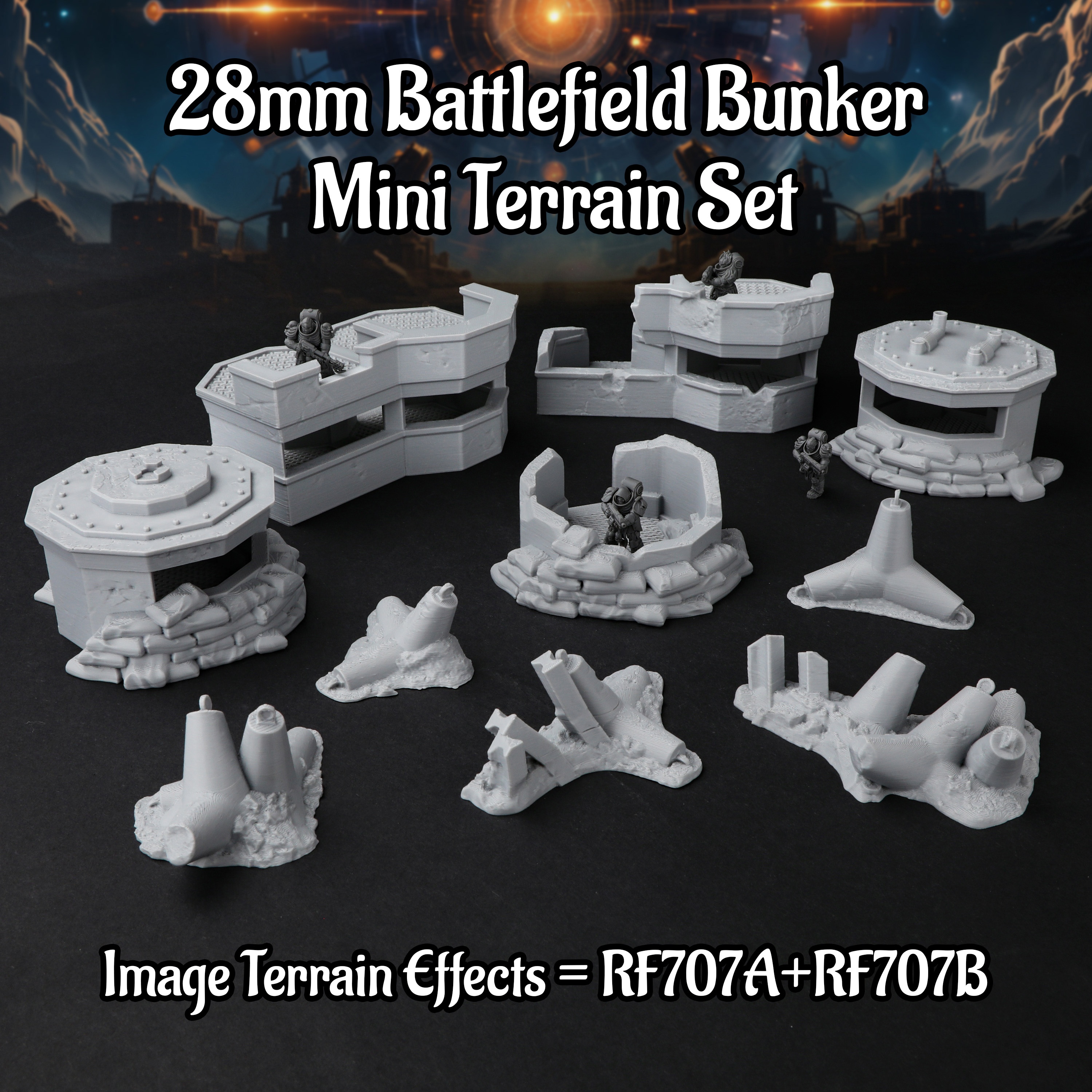 Sci-Fi Modular Battlefield Bun - Miniature Terrain Set review and price