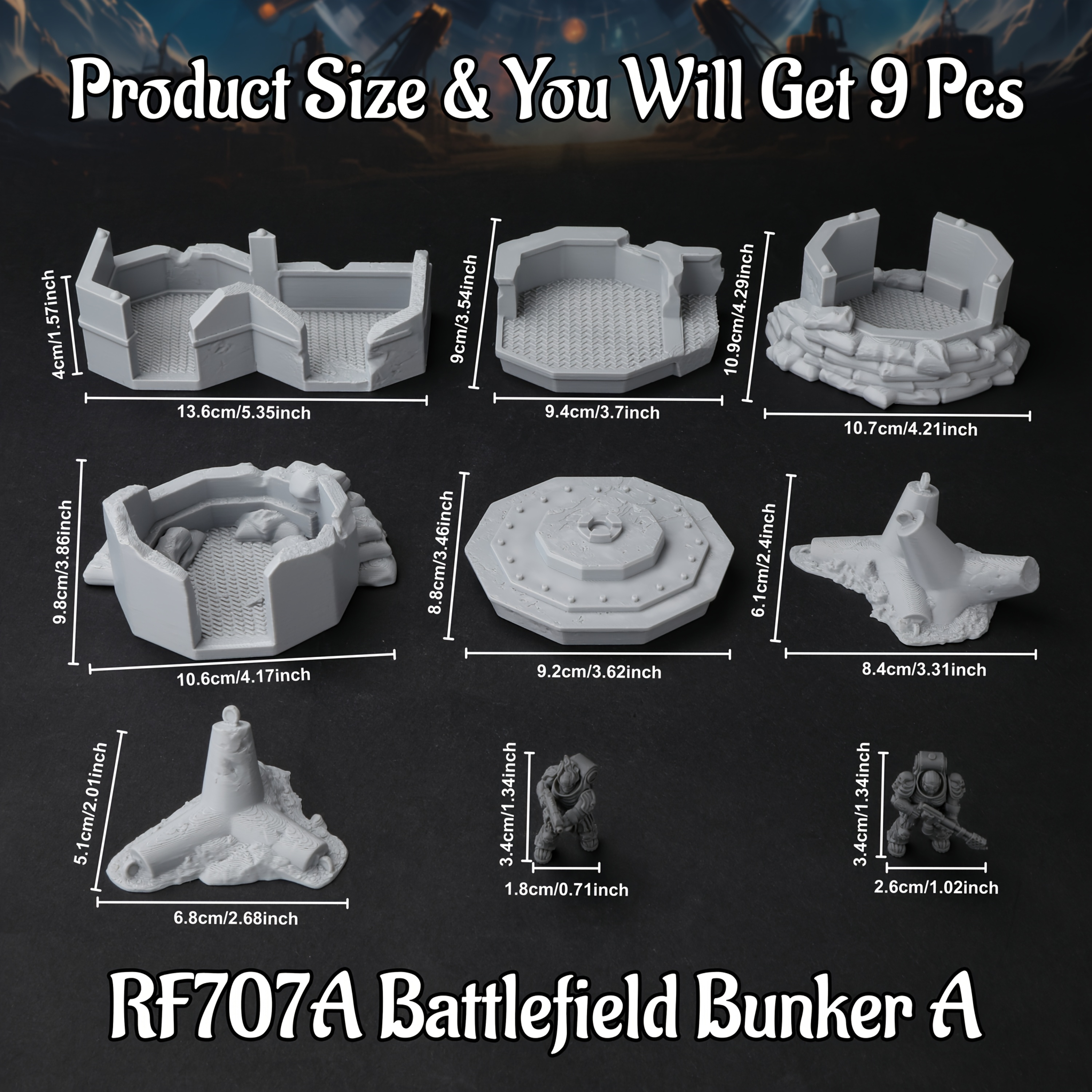 Sci-Fi Modular Battlefield Bun - Miniature Terrain Set review and price
