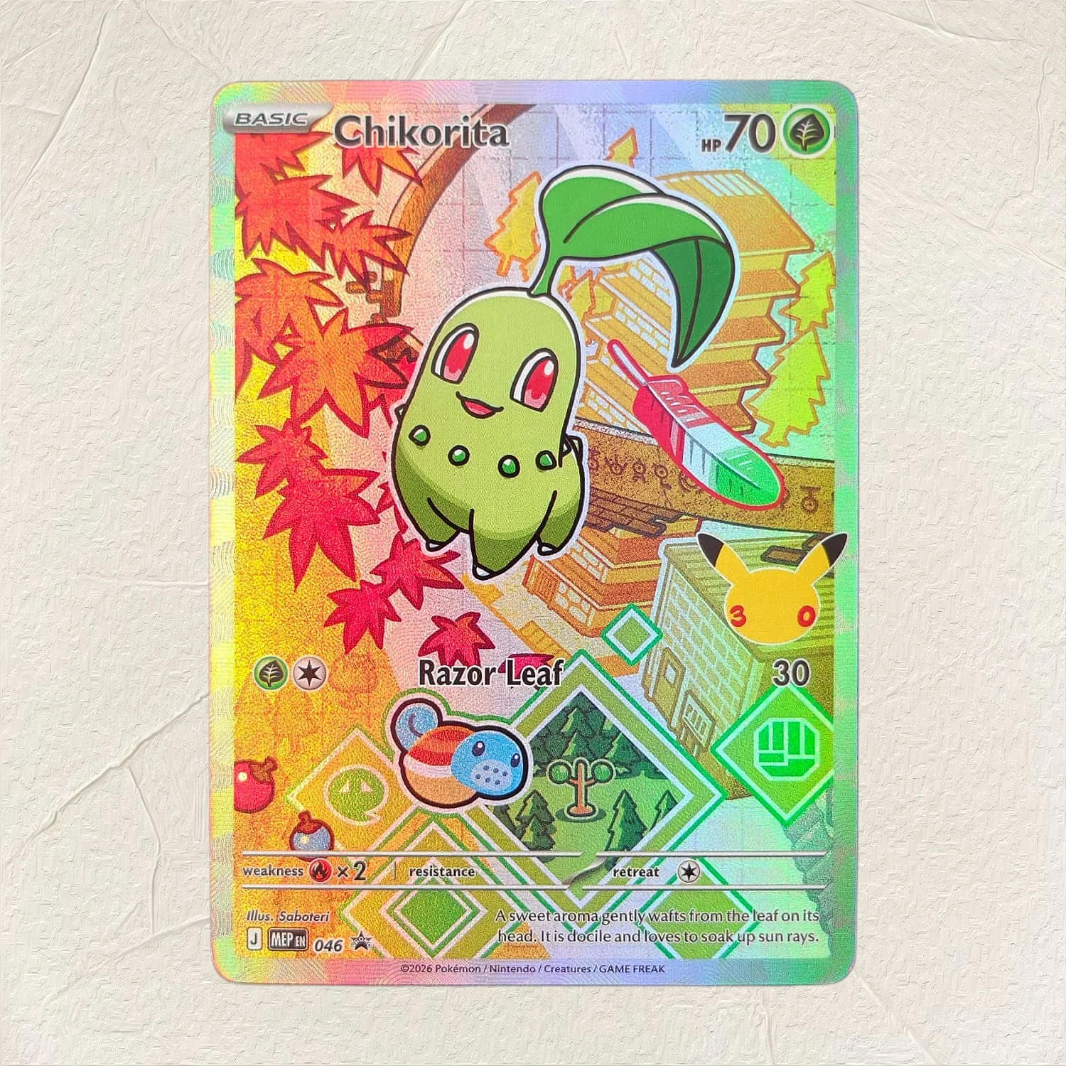 Pokemon English Chikorita 046  - Board Game Anime review and price