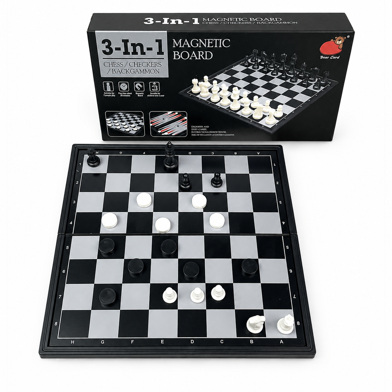 19.1x19.7cm 3 in 1 Folding Mag - Magnetic Travel Chess review and price