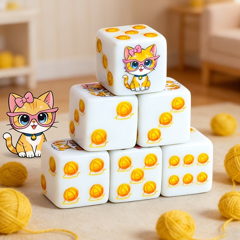 6Pcs Cat Paw Print Polyhedral  - Board Game Print review and price