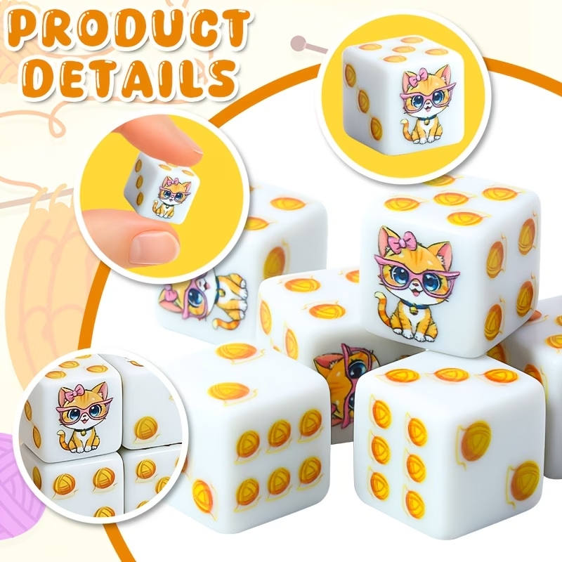 6Pcs Cat Paw Print Polyhedral  - Board Game Print review and price
