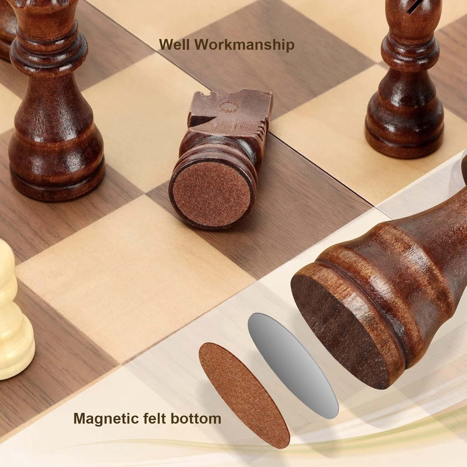 Magnetic Wooden Chess Set for  - Magnetic Travel Chess review and price