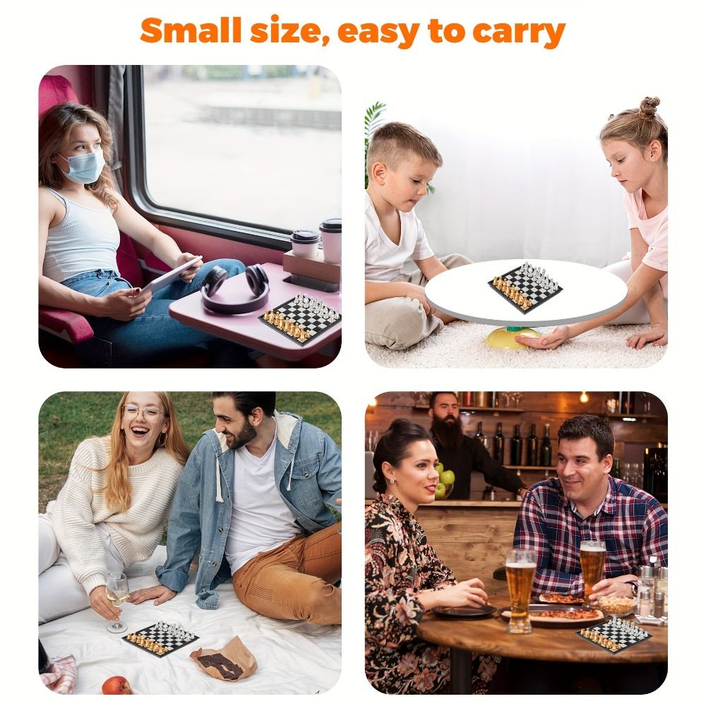 Pocket Size Gold Silver Mini C - Magnetic Travel Chess review and price
