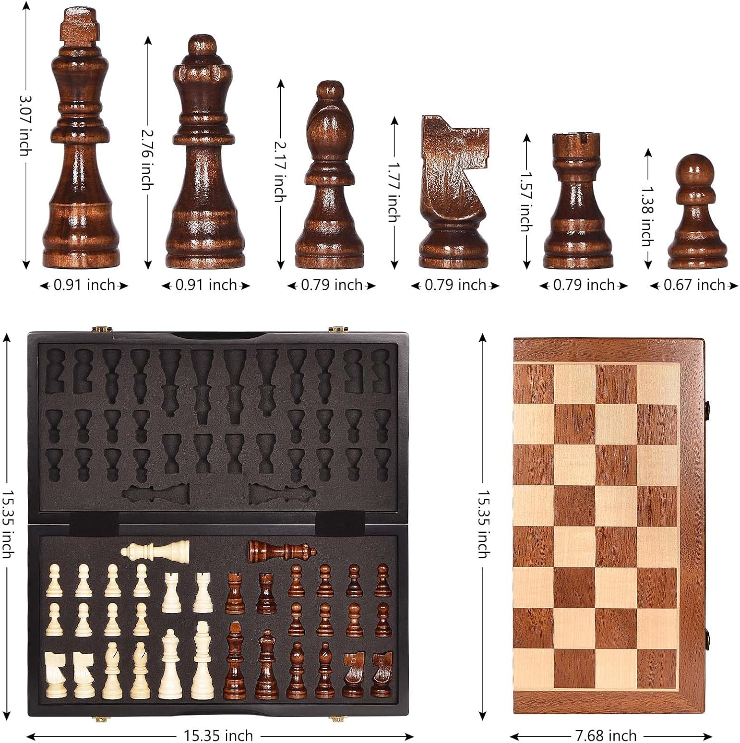 Magnetic Wooden Chess Set 15 I - Magnetic Travel Chess review and price